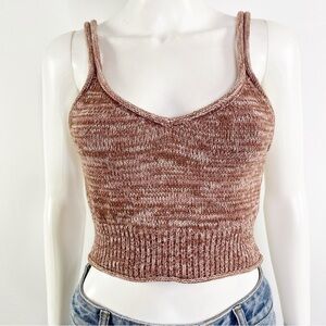 Urban Outfitters Brown Knit Tank Top Size M Sleeveless Cropped Casual Boho